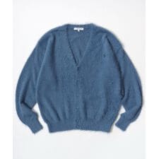 【ふんわりシャギーニット】 ロゴ ワンポイント刺繍 カーディガン レディース メンズ