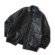 【ヴィンテージ風】  オーバーサイズ ショート丈 A-2 フェイクレザージャケット