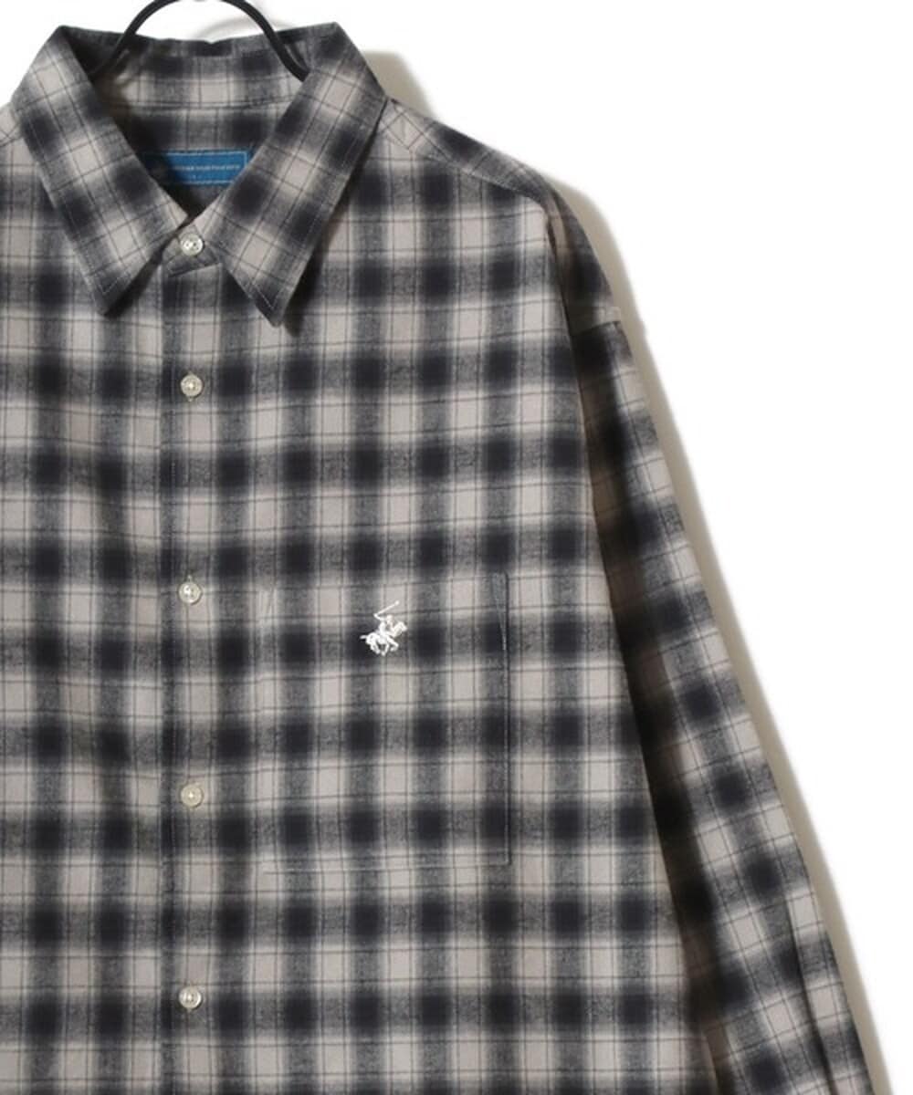 BEVERLY HILLS POLO CLUB】ロゴ ワンポイント刺繍 シャギーチェック