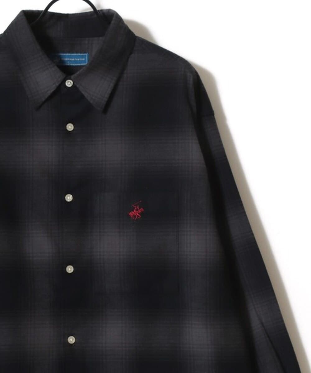 BEVERLY HILLS POLO CLUB】ロゴ ワンポイント刺繍 シャギーチェック