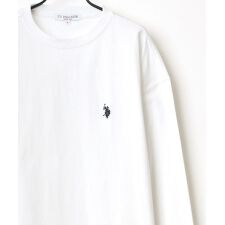 【ホースマンのワンポイント刺繍】 ロングスリーブ Tシャツ ロンT レディース メンズ