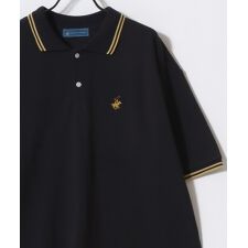 【ホースマンのワンポイント】 カノコ 無地 ロゴ ワンポイント刺繍 襟ライン 半袖 ポロシャツ