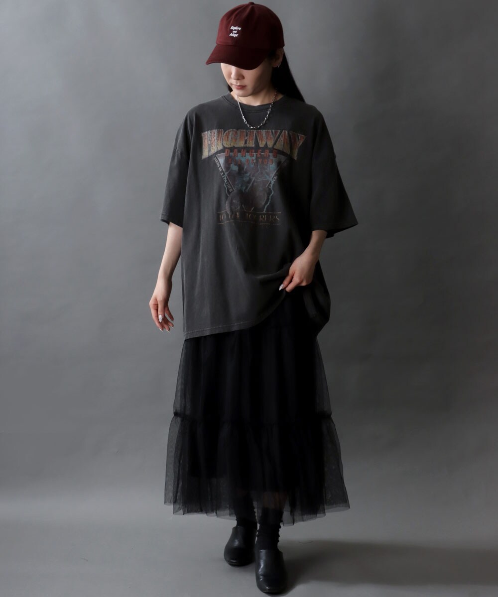 ヴィンテージ風ロックT】 ロックプリント 半袖 Tシャツ