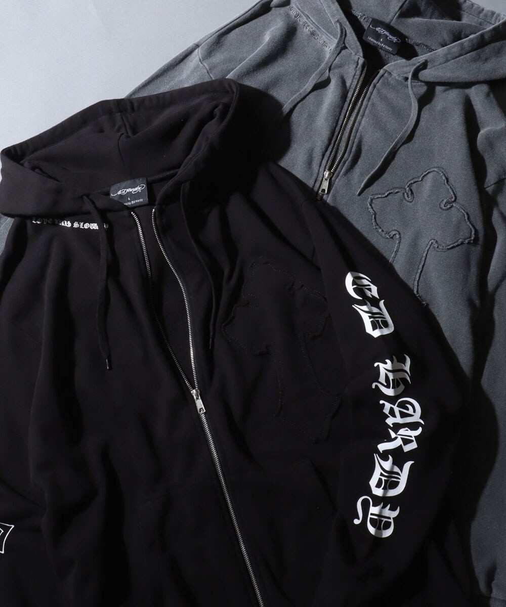 Christian Audigier グラフィック ジップパーカー デカロゴ