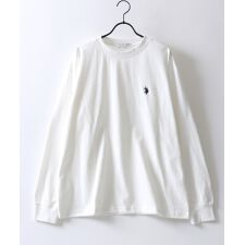 【ダブルホースマンのワンポイント刺繍】 ワンポイント刺繍 長袖 Tシャツ ロンT