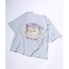 【フロントに猫のフォトプリント】 ねこさんプリントTシャツ