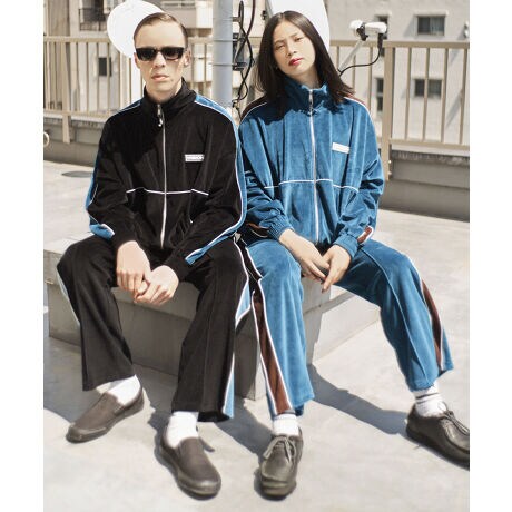 VISION STREET WEAR サイドライン ベロアジャージセットアップ 