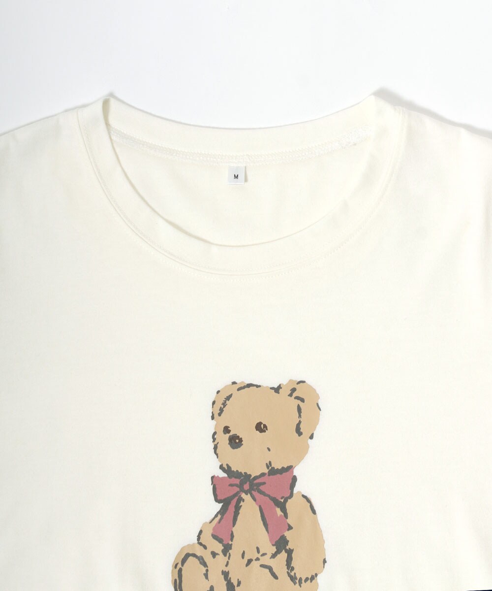 別注 くまさん プリント 長袖 Tシャツ パジャマ ルームウェア
