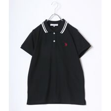 ユーエスポロアッスン(U.S. POLO ASSN.)の【ベタベタしにくい鹿の子素材】 カノコ ポロシャツ レディース
