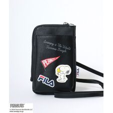 【FILA×PEANUTSコラボ】 スヌーピーキャラクターワッペン スマホ ショルダー バッグ