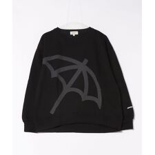 【パラソルのワンポイント刺繍】 ビッグプリント 裏起毛スウェットトレーナー レディース