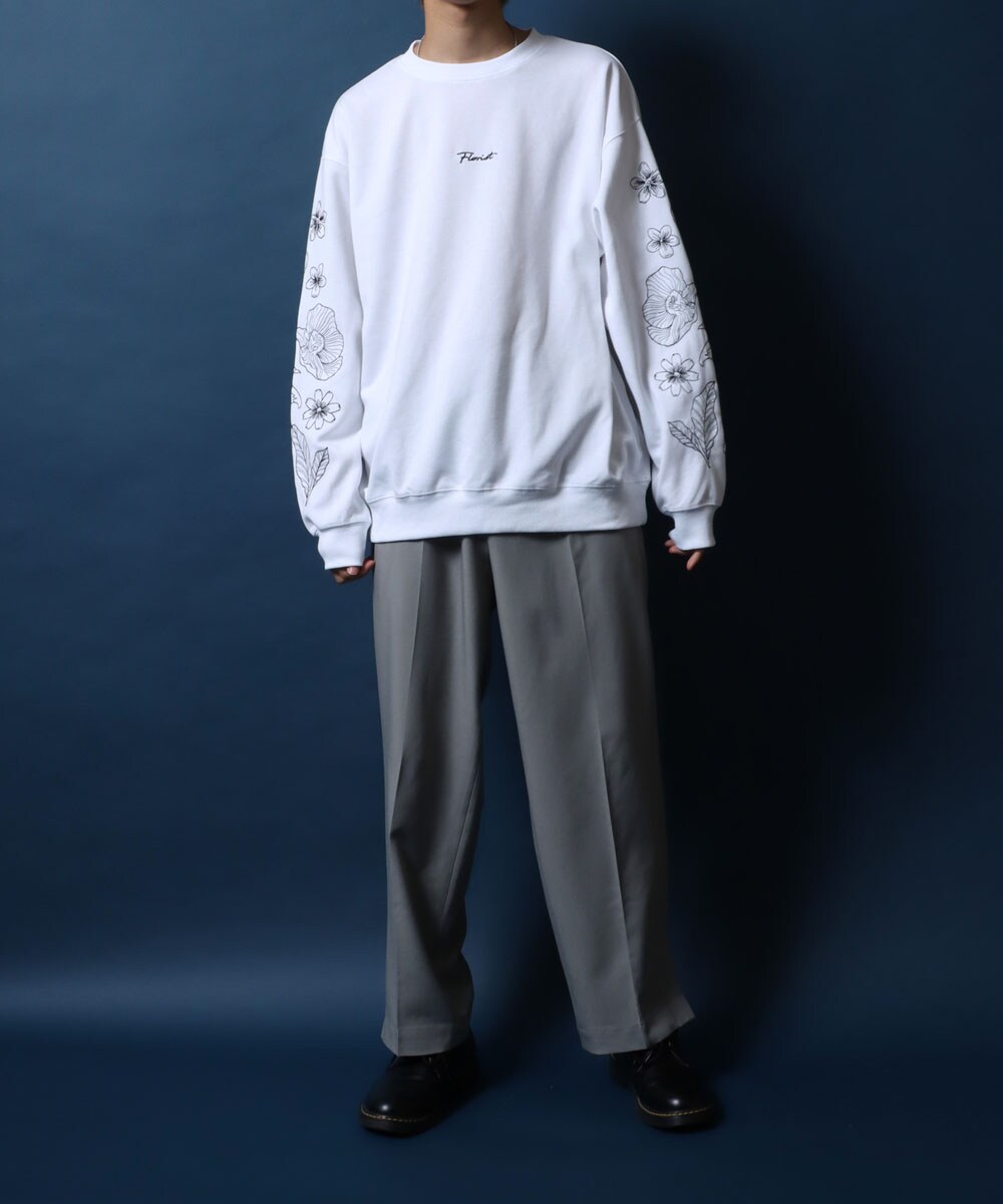 フラワー刺繍 オーバーサイズ スウェット トレーナー | アンパス(ANPAS