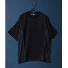 アンパス(ANPAS)の【柔らかで滑らかな肌触り】 異素材 切り替え Tシャツ 切り替えトップス