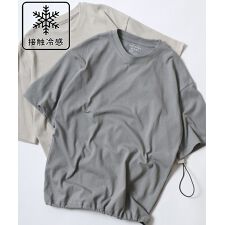 【 速乾 UVカット 接触冷感 】 クルーネック ドローコード Tシャツ 半袖 メンズ レディース