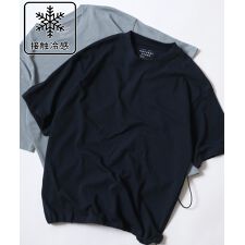 【 速乾 UVカット 接触冷感 】 クルーネック ドローコード Tシャツ 半袖 メンズ レディース