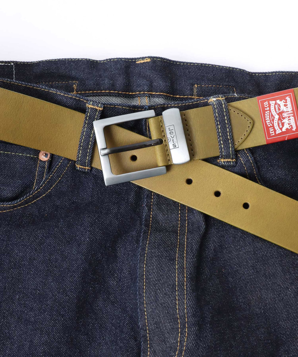 Levi's/リーバイス 40mm メタルループ 本革 スクエアレザーベルト