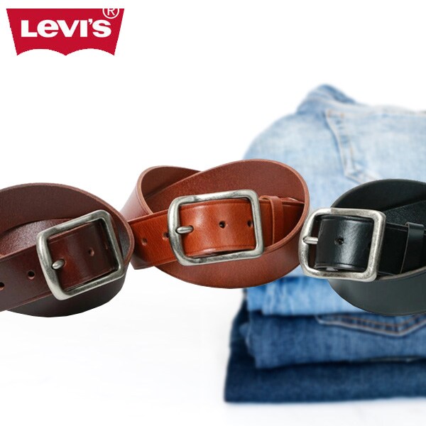 Levi's/スクエアバックル40mmオイル レザーベルト | リーバイス(Levi's