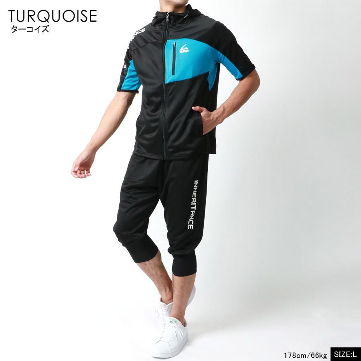 スポーティーなルックス】ジャージ メンズ 上下 半袖 パーカー