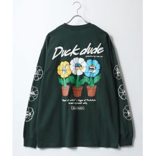 【ビッグシルエットがアイキャッチ】 発泡プリント バック 袖プリント 長袖 Tシャツ