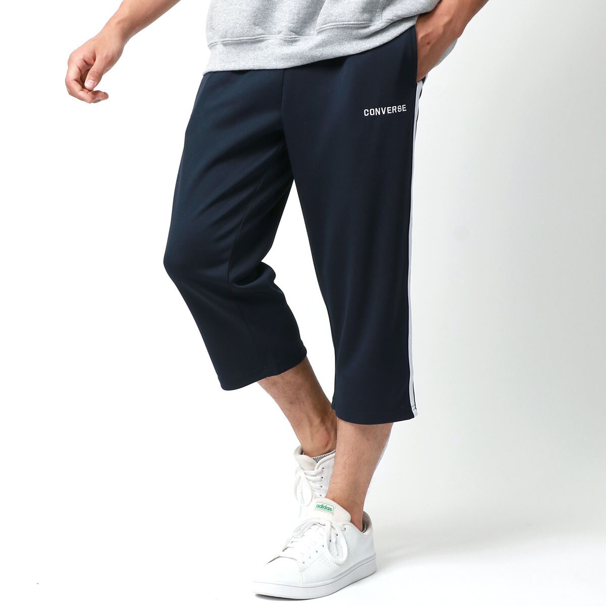 【7分丈で足元軽やか】 サイドライン 7分丈 ジャージ パンツ ジャージ下