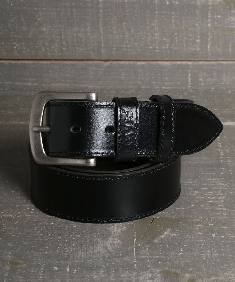 別注 メンズ ベルト 40mm ブラックバックル ギャリソン 本革