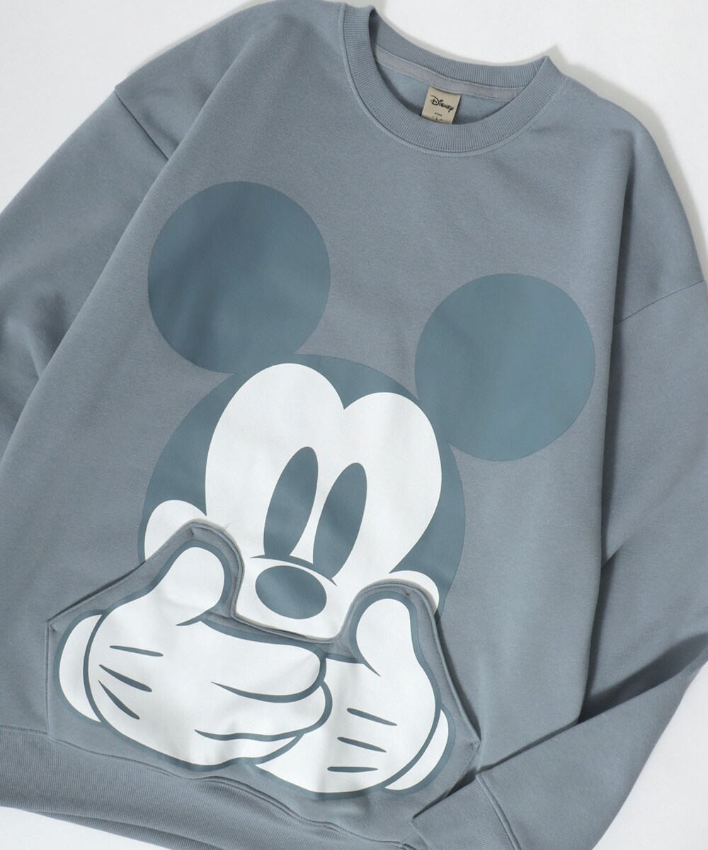 ミッキーワンポイント ハンドポケット スウェット レディース