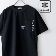【 冷感 速乾 UVカット 】 シューズプリント ポケットクルーネック半袖 Tシャツ