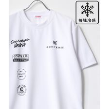 【 冷感 速乾 UVカット 】 シューズプリント ポケットクルーネック半袖 Tシャツ