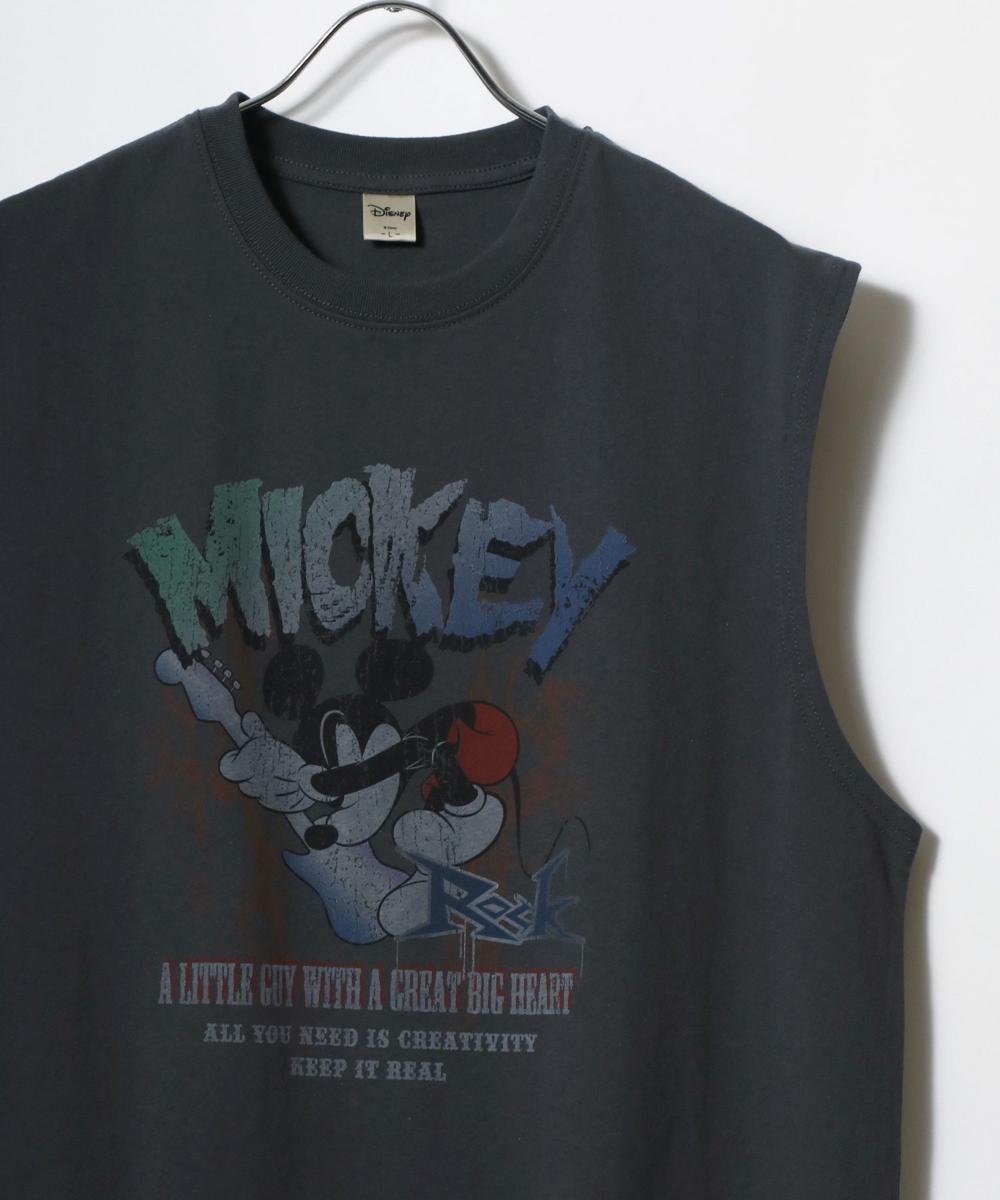 【Disney】Mickey ミッキー　ノースリーブ　Tシャツ 楽天市場】ミッキーマウス オーバーサイズ ピグメント風
