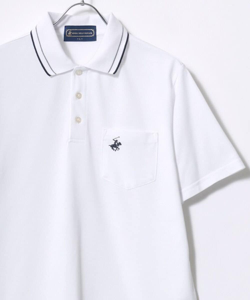 【ホースマン刺繍入り】 ビバリーヒルズポロクラブ 襟リブライン ポロシャツ