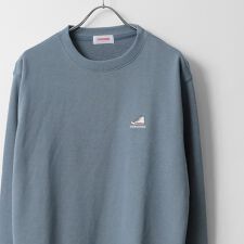 【シューズのワンポイント刺繍入り】 裏毛 クルーネック トレーナー スウェット