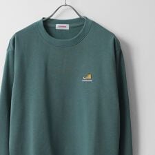 【シューズのワンポイント刺繍入り】 裏毛 クルーネック トレーナー スウェット