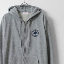 【ワンポイントロゴ刺繍入り】 裏毛 ジップアップ パーカー