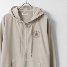 【ワンポイントロゴ刺繍入り】 裏毛 ジップアップ パーカー