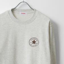 【ワンポイントロゴ刺繍】 裏毛 クルーネック トレーナー スウェット