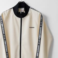 【ワンポイントロゴ刺繍入り】 トラックジャケット ロゴ ラインテープ