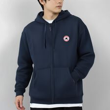 【スターのワンポイント刺繍入り】 フルジップ パーカー フーディー カンガルーポケット