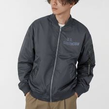 ミリタリースタンドジャケット  ワッペン 中綿