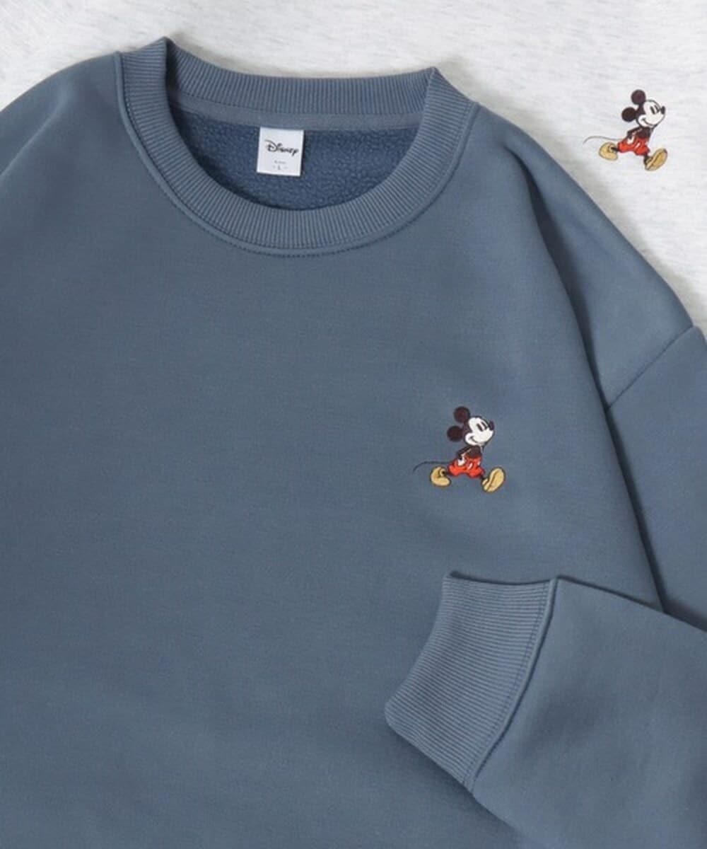 ミッキー】 裏起毛ボア ワンポイント刺繍 スウェット レディース
