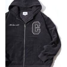 【季節感のあるコーデュロイ】 フード裏ボア フルジップパーカー ジップアップ