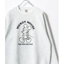 【ミッキーマウス】 キャラクター バックサガラ刺繍 スウェット トレーナー