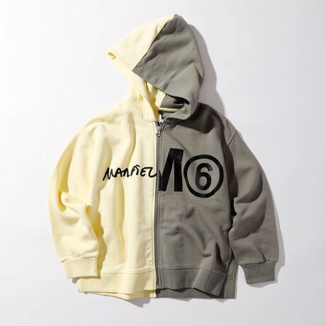 MM6 Maison Margiela Kids & Junior バイカラージップアップパーカー  
