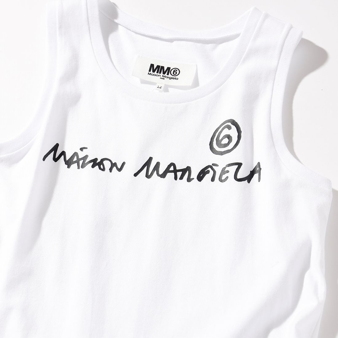 MM6 Maison Margiela ロゴプリント切り替えプリーツワンピース 