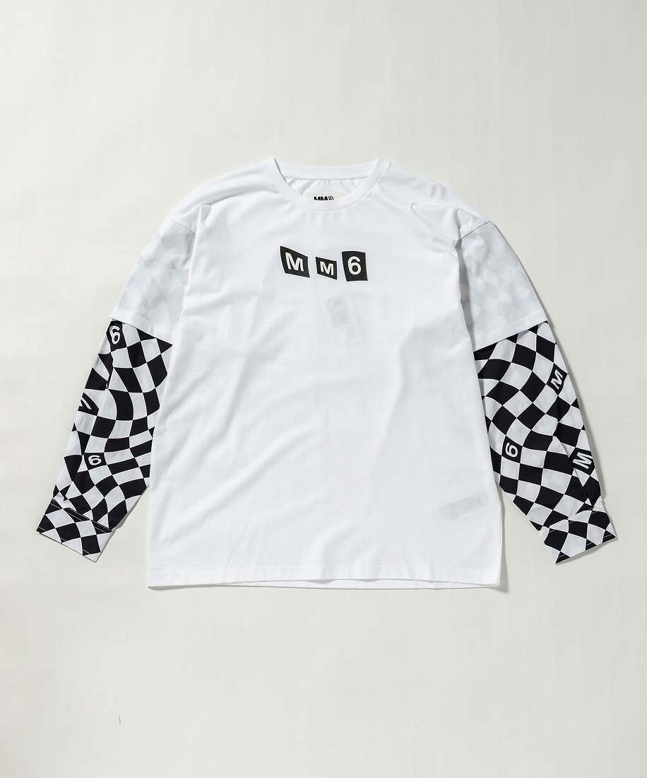 MM6 Maison MargielaKids & Junior ロゴレイヤード長袖Tシャツ