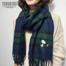 スヌーピー/マフラー/チェック/ネイビー（紺）/タータンチェック/キャラクター/グッズ