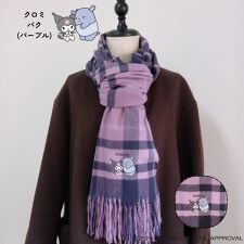 サンリオキャラクターズ/刺繍入り/ストール/チェック柄/マフラー/お友だち/ハローキティ