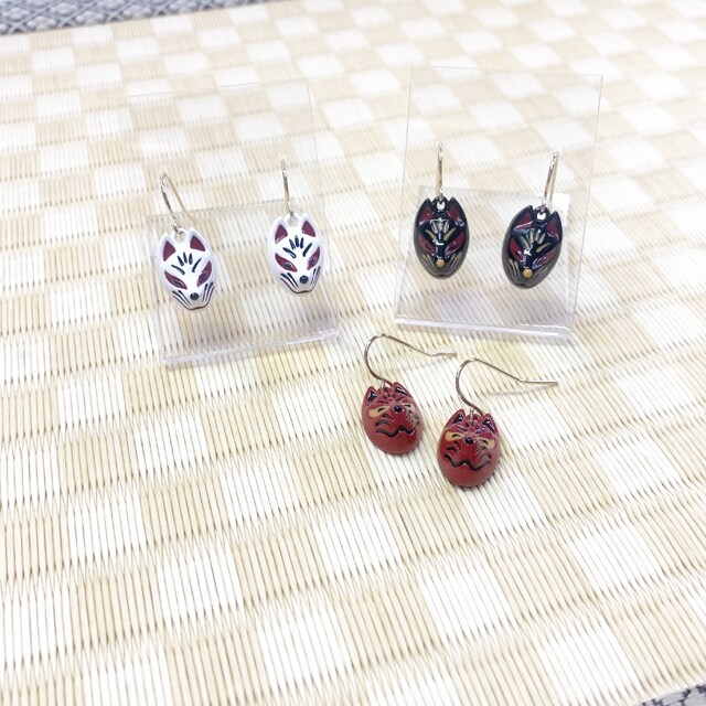 狐面ピアス | 和小物マルシェ(Wakomono Marche) | マルイウェブチャネル