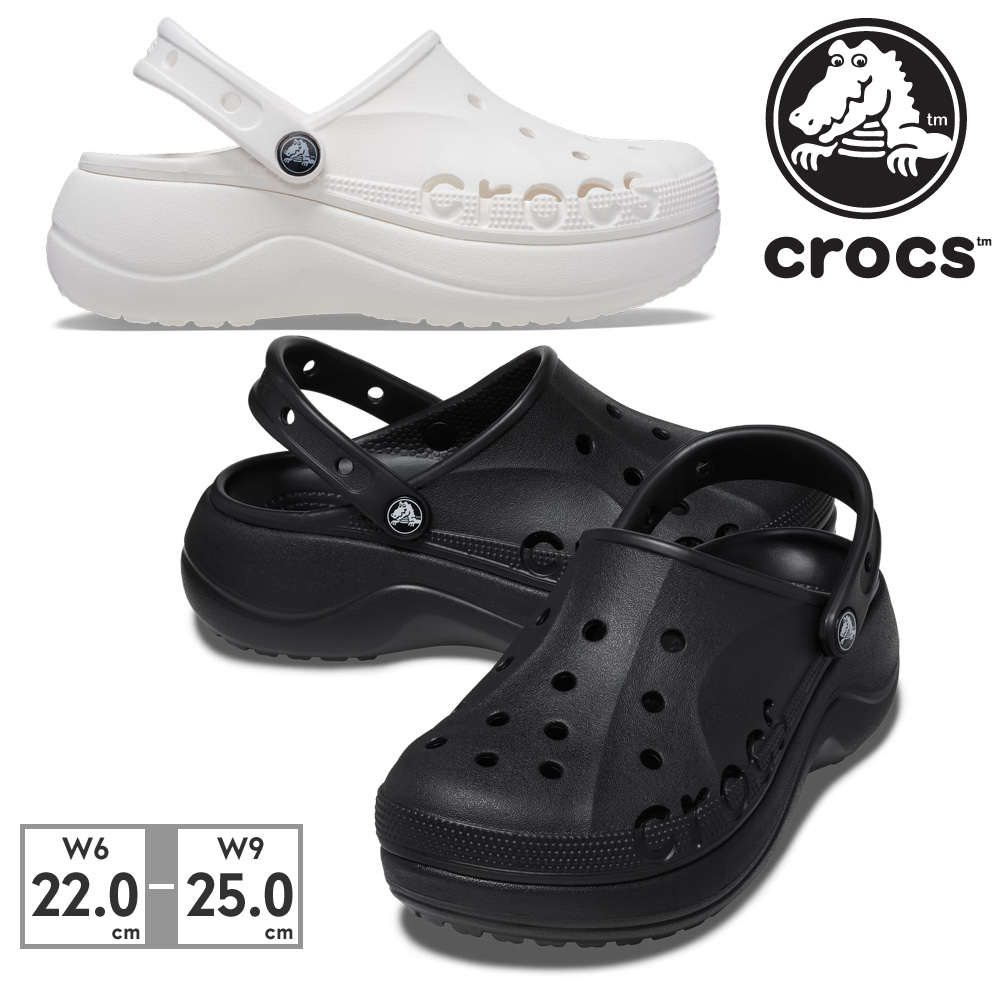 新品 crocs 厚底 バヤプラットフォームクロッグ 25.0cm gorilla.family