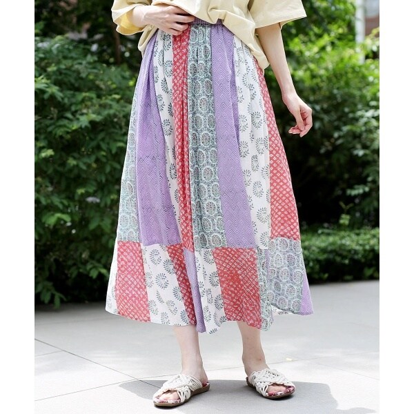 エコフレンドリーダイ パッチブロックプリントスカート | チチカカ