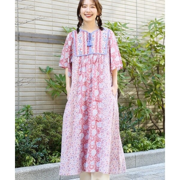エコフレンドリーダイ パッチブロックプリントワンピース | チチカカ